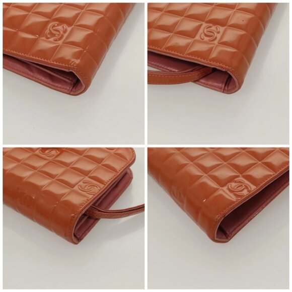 CHANEL Clutch Bag Enamel Pink Gold CC Auth - Picture 16 of 16